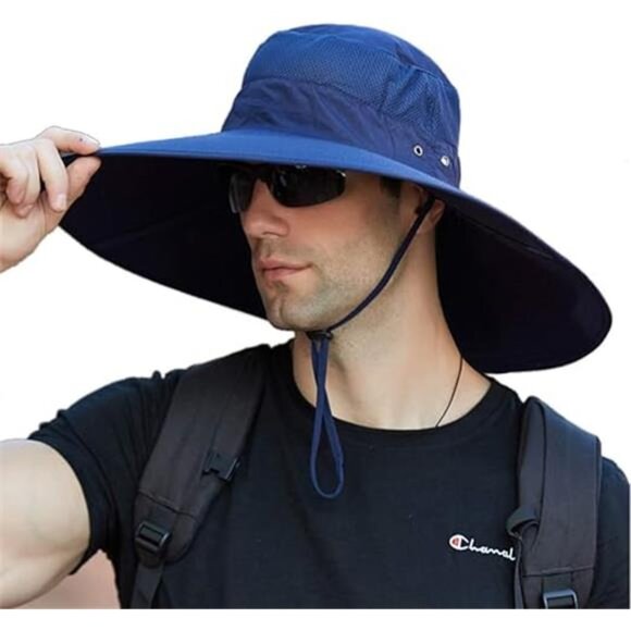 Super Wide Brim Bucket Hat UPF50+ Waterproof Sun Hat for Fishing Hiking - Picture 7 of 7